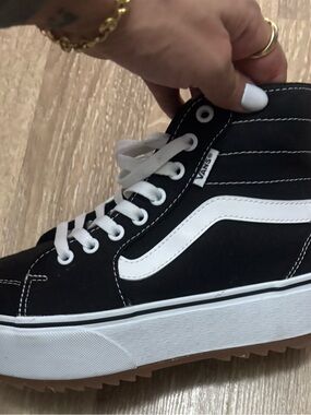 Vans Black & White High-Top Platform Sneakers